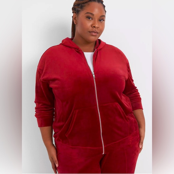 Lane Bryant LIVI Velour Zip-Front Hoodie Women's Size 10/12. - Picture 2 of 7